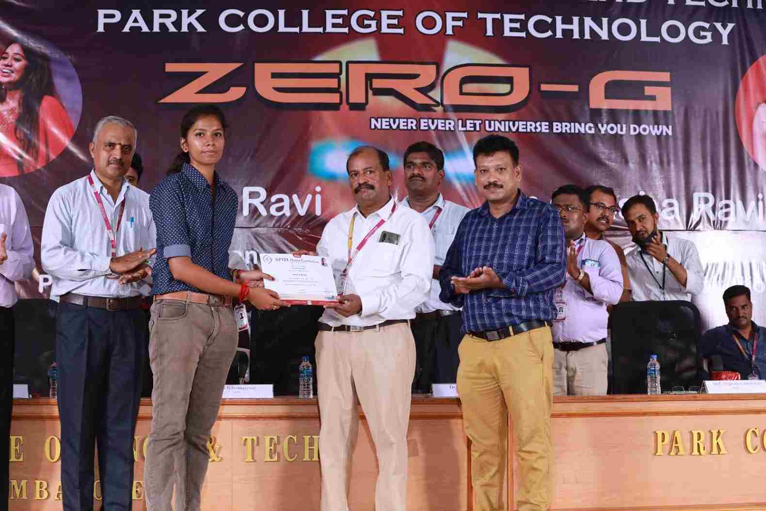 Chief Guest Honoring Prize at Zero-G Intercollegiate Cultural Fest in PCET