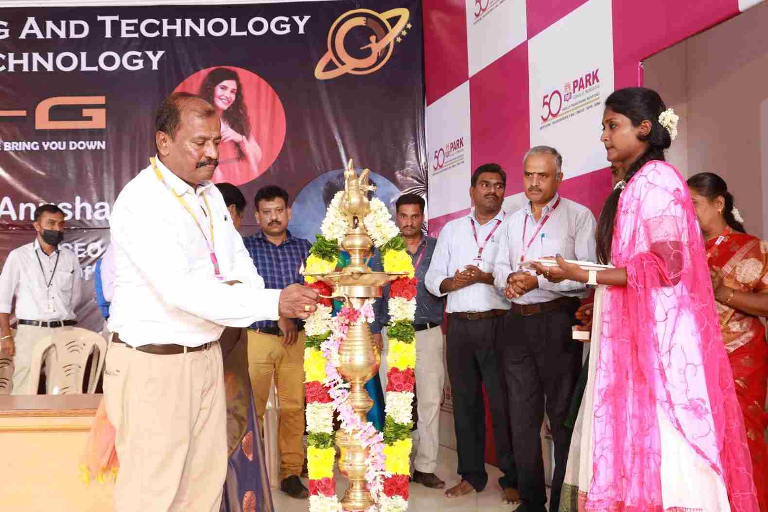 Chief Guest Lighting Lamp at Zero-G Intercollegiate Cultural Fest in PCET