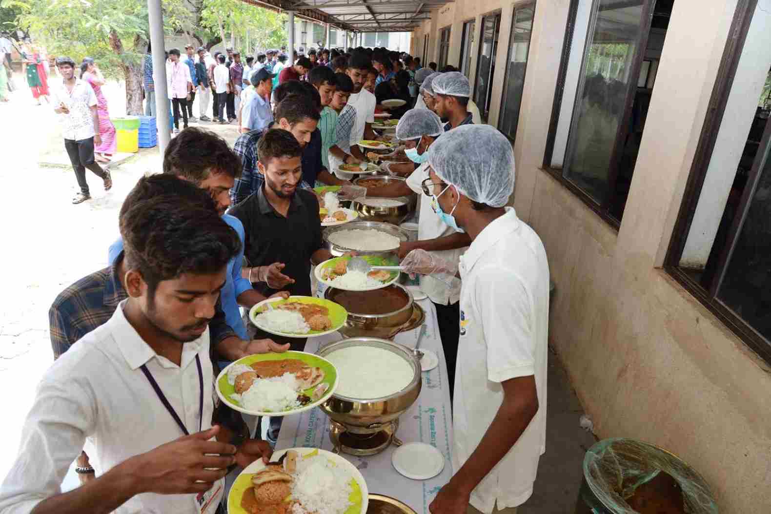 Food Serving at Zero G Intercollegiate Cultural Fest in PCET
