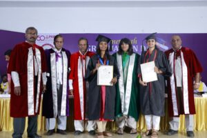 Students Celebrating 19th graduation with Park College CEO Mrs. Anushya Ravi